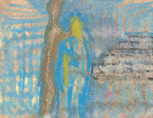 鄭帛囪 CHENG Po-Tsung 無題 Untitled, 2013-2022 水彩、原子筆、油漆筆、立可白（帶）／便條紙 Watercolor, ball pen, marker, white-out on note paper 3 x 4 in 7.6 x 10 cm