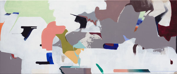 龔寶稜 Pao-Leng KUNG 平行的光 Parallel Rays, 2018 壓克力顏料／自製畫布 Acrylic on handmade canvas 19 3/4 x 47 1/4 in 50 x 120 cm