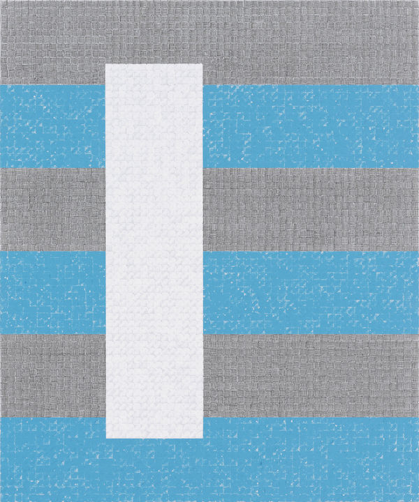 莊普 TSONG Pu 長方形的此刻 Rectangle Now, 2021 壓克力顏料、代針筆／畫布 Acrylic and pigment pen on canvas 28 1/2 x 23 7/8 in 72.5 x 60.5 cm