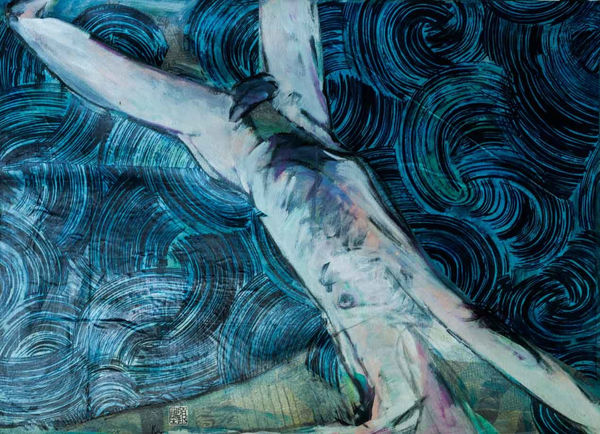 顧福生 Fu-Sheng KU 渦 Swirls, 1995 綜合媒材／畫布 Mixed media on canvas 22 1/8 x 29 7/8 in 56 x 76 cm