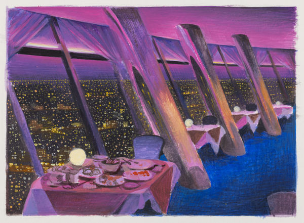 张安 ZHANG An, 空中餐厅(草图之一) Revolving Restaurant (drawing 1), 2021