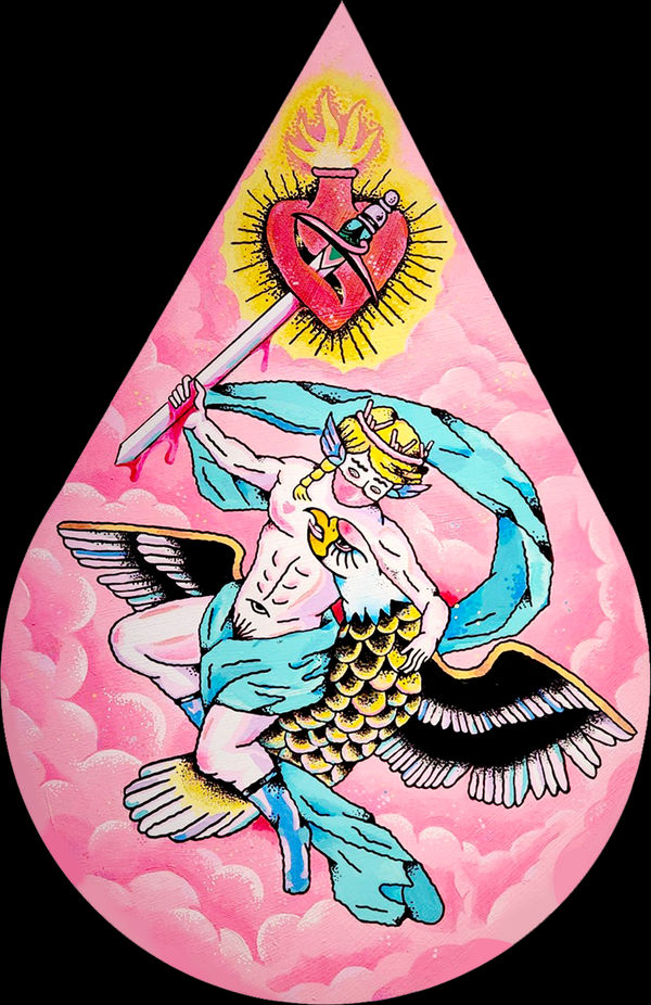 喇叭吮 Laba 纏綿 Making pink love, 2022 壓克力顏料／畫布 Acrylic on canvas 23 5/8 x 15 3/4 in 60 x 40 cm