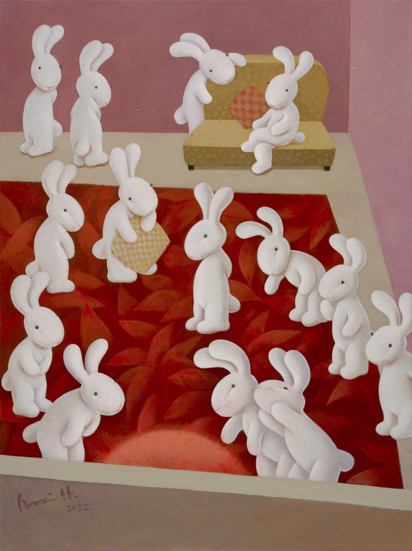 黃本蕊 Benrei HUANG 好奇心 Curiosity kills, 2022 壓克力顏料／畫布 Acrylic on canvas 101.6 x 76 cm