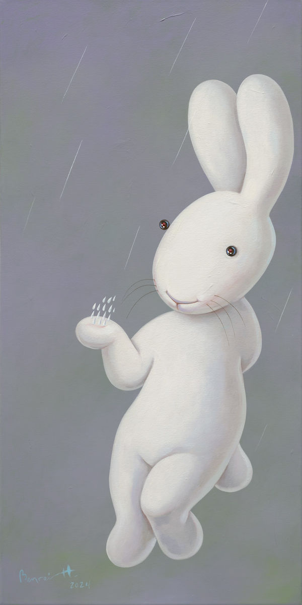 黃本蕊 Benrei HUANG 雨的歸處 Home for the raindrops, 2024 壓克力顏料／畫布 Acrylic on canvas 122 x 61 cm