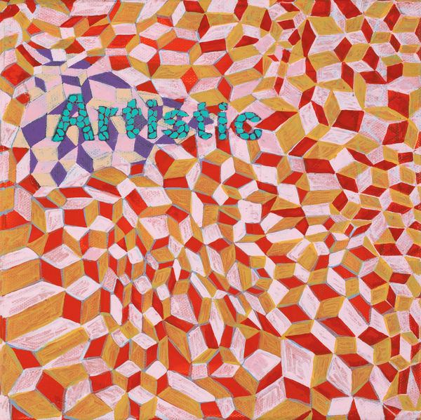 王玫玲 Mei Ling WANG 藝術的 II Artistic II, 2022 壓克力顏料、批土／畫布 Acrylic and putty on canvas 7 7/8 x 7 7/8 in 20 x 20 cm