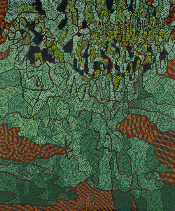 王玫玲 Mei Ling WANG 有紀律的 Disciplined, 2023 壓克力顏料、批土／畫布 Acrylic and putty on canvas 28 3/4 x 24 in 73 x 61 cm