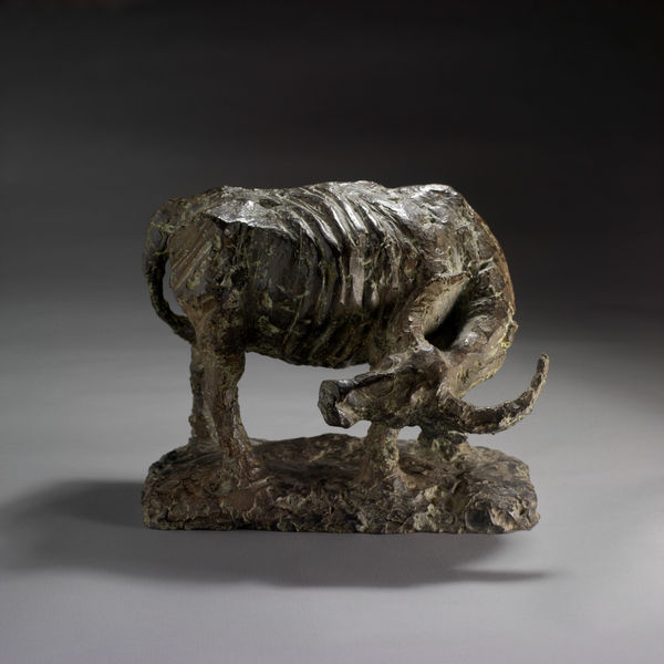 熊秉明 HSIUNG Ping-Ming, 回首牛 Buffalo Turning Head Ed. EA III/IV, 1993