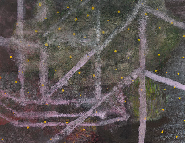 鄭帛囪 CHENG Po-Tsung 無題 Untitled, 2013-2022 水彩、原子筆、油漆筆、立可白（帶）／便條紙 Watercolor, ball pen, marker, white-out on note paper 3 x 4 in 7.6 x 10 cm