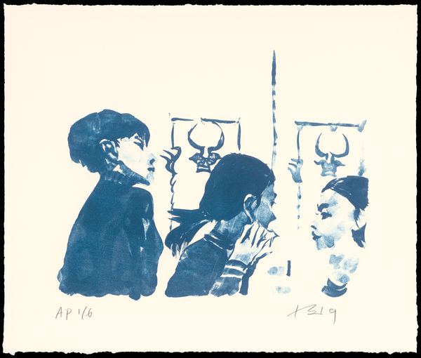 刘小东 LIU Xiaodong, 红孩儿戴耳环2 Hong Hai'er Putting in Earrings 2, 2019