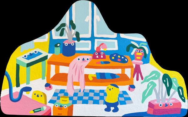 林雅儀 Zoie LAM Dialogue 3, 2024 壓克力顏料／畫布 Acrylic on canvas 18.5 x 30 cm