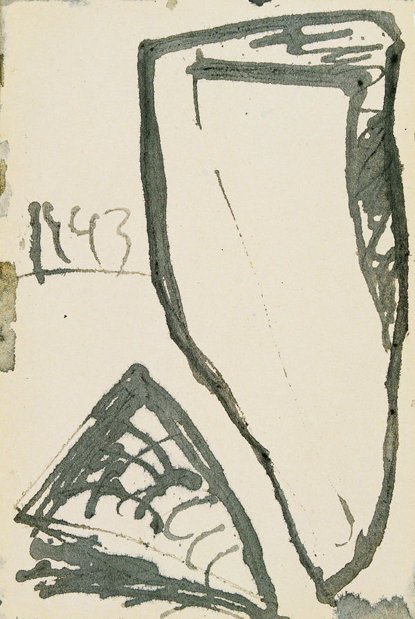 黃宏德 HUANG  Hung-Teh 磁鐵與小孩 No.9 The Magnet & Child No. 9, 1993 墨／紙 Ink on paper 10 1/4 x 7 1/8 in 26 x 18 cm