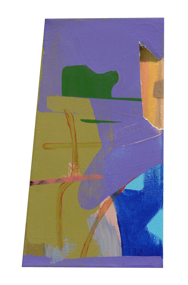 龔寶稜 Pao-Leng KUNG It Has Been Uncovered by You., 2018 壓克力顏料、紙膠帶／自製畫布 Acrylic and masking tape on handmade canvas 7 1/8 x 4 1/8 in 18 x 10.5 cm