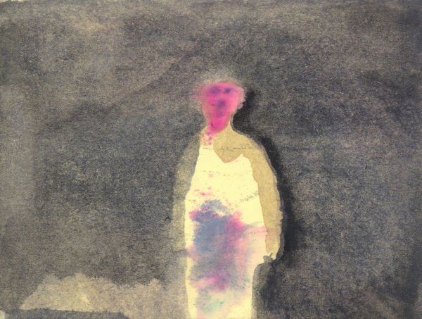 鄭帛囪 CHENG Po-Tsung 無題 Untitled, 2013-2022 水彩、原子筆、油漆筆、立可白（帶）／便條紙 Watercolor, ball pen, marker, white-out on note paper 3 x 4 in 7.6 x 10 cm