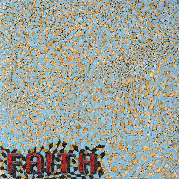 王玫玲 Mei Ling WANG 信念 Faith, 2022 壓克力顏料、批土／畫布 Acrylic and putty on canvas 9 7/8 x 9 7/8 in 25 x 25 cm