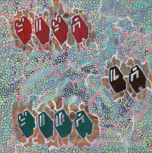 王玫玲 Mei Ling WANG 熱愛生命 Viva la Vida, 2020 壓克力顏料、批土／畫布 Acrylic and putty on canvas 7 7/8 x 7 7/8 in 20 x 20 cm