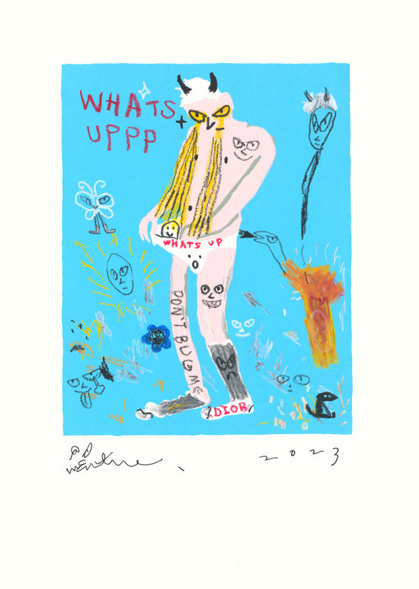 桑拿大可 Sangna Take 享受生活-8 Enjoy Life-8, 2023 絹印、壓克力顏料／紙 Silkscreen and acrylic on paper 50 x 35.5 cm