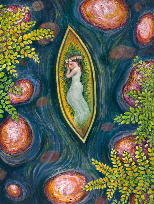 幾米 Jimmy Liao 沉睡的船 Sleep In a Boat, 2023 油彩／紙 Oil on paper 76.5 x 57 cm