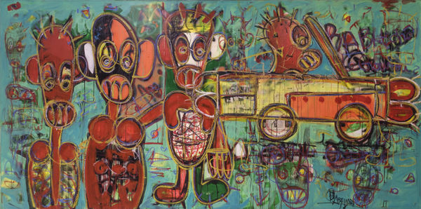 Aboudia, Nouchi Graffiti Le Gourou, 2021