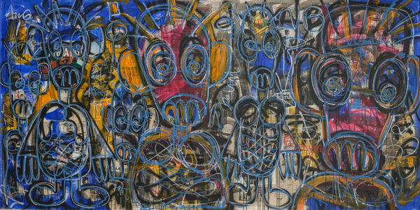 Aboudia, Nouchi Graffiti Electrique, 2021