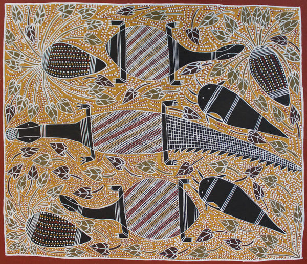 Evonne Gayuwrri Raypiny Dhawu (Fresh Water Story), 2022 acrylic on canvas 50 x 60 cm 19 3/4 x 23 5/8 in