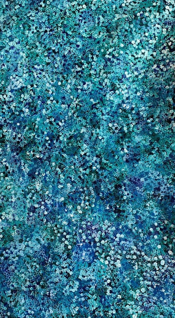 Belinda Golder Kngwarreye Bush Plum, 2022 acrylic on linen 113 x 200 cm 44 1/2 x 78 3/4 in