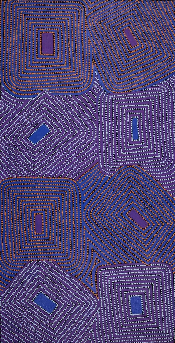 Gloria Napangardi Gill, Lukarrara Jukurrpa (Desert Fringe-rush Seed Dreaming), 2020