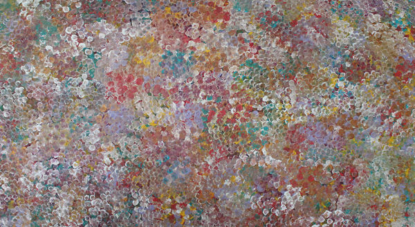 Belinda Golder Kngwarreye Bush Plum, 2022 acrylic on linen 108 x 200 cm 42 1/2 x 78 3/4 in