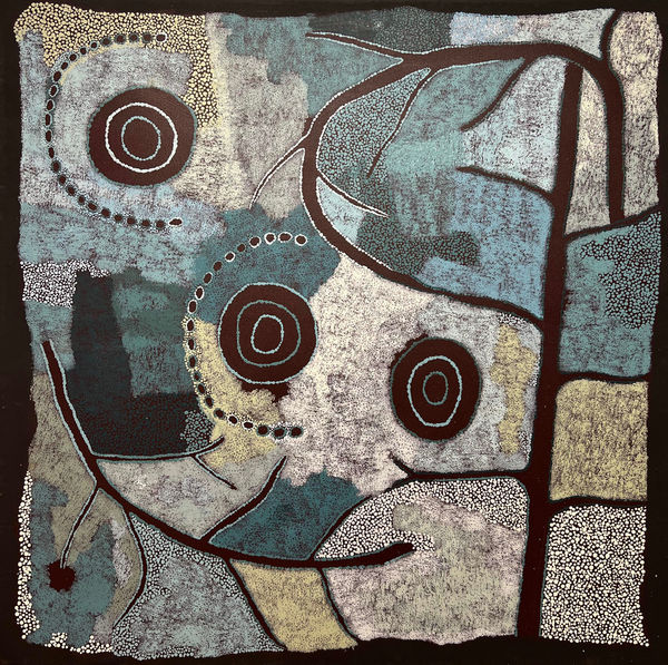 Umatji Tjapalyi Ngayuku Ngunytjunku Tjukurpa (My Mother’s story), 2022 acrylic on linen 122 x 122 cm 48 x 48 in