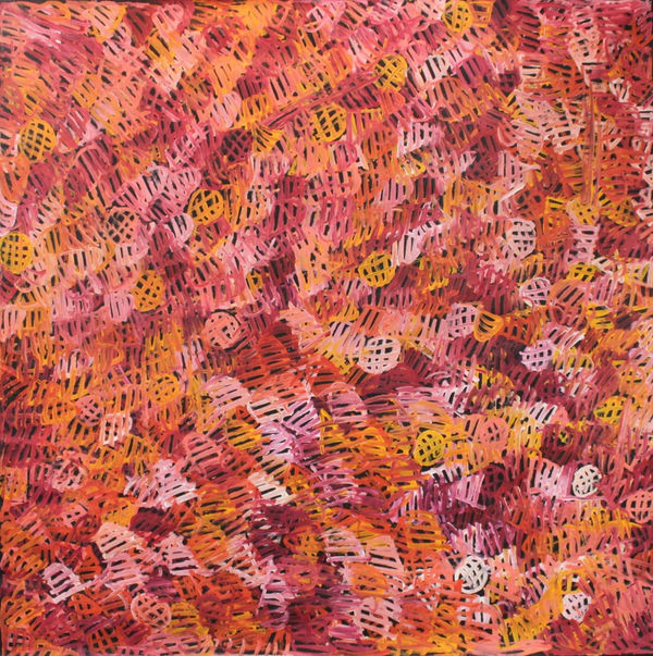 Emily Pwerle Awelye - Women's Ceremony, 2022 acrylic on linen 150 x 150 cm 59 1/8 x 59 1/8 in