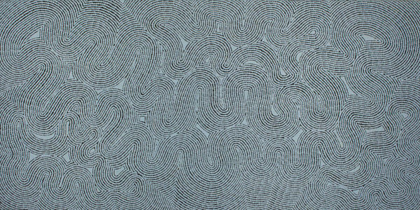 Tjulyata Kulyuru Tjukula/ Waterholes, 2021 acrylic on linen 84 x 169 cm 33 1/8 x 66 1/2 in