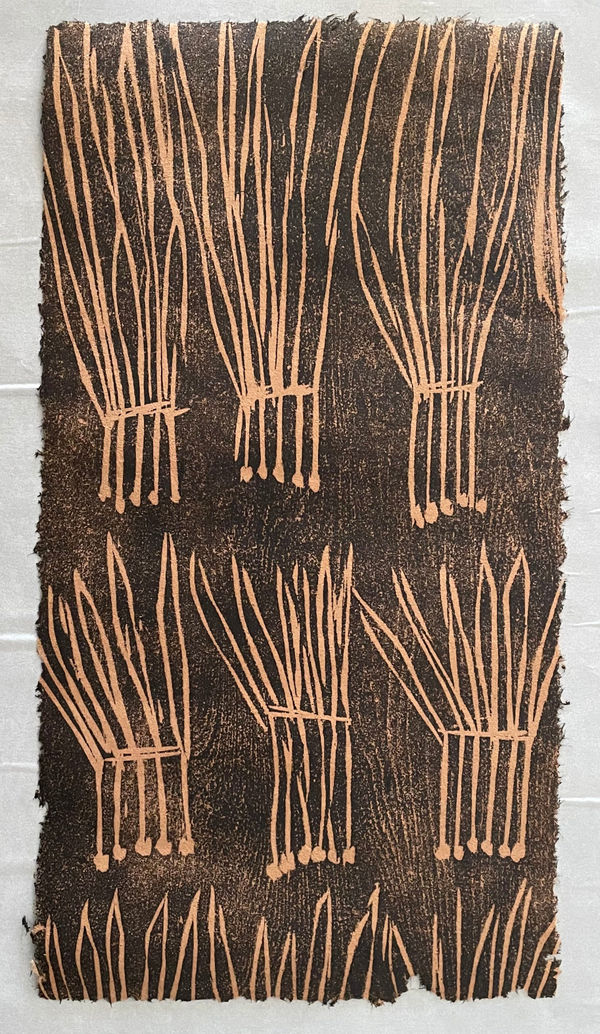 Mulkun Wirrpanda Rakay, 2016 etching on handmade stringybark paper (framed) 54.5 x 28.5 cm (paper size) 21 1/2 x 11 1/4 in 147-16 20/30