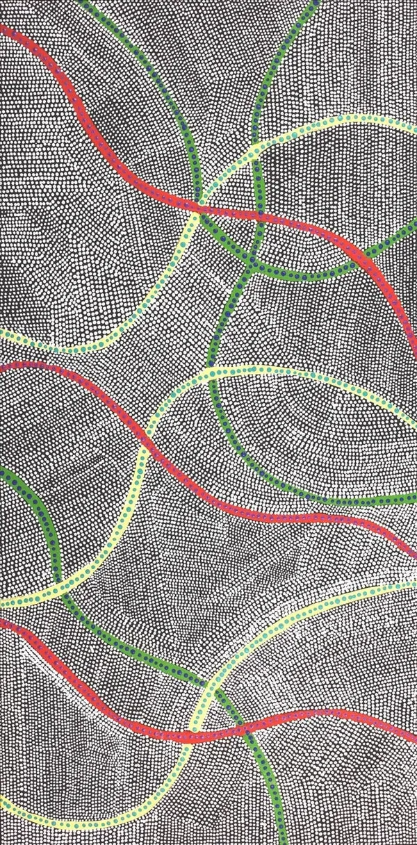 Marissa Napanangka Anderson, Ngapa Jukurrpa (Water Dreaming) - Puyurru, 2019