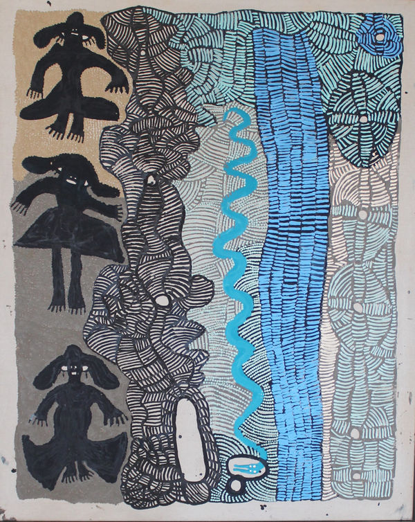 Doris Bush Nungarrayi Kungka Mankurrpa (Three women), 2021 acrylic on linen 152 x 122 cm 59 7/8 x 48 1/8 in