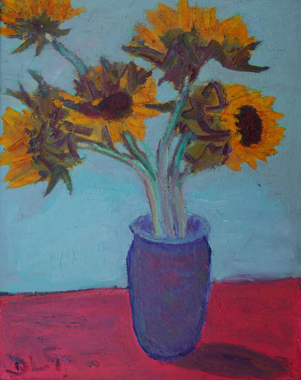 David Lloyd Griffith, Five Sunflowers in a Vase