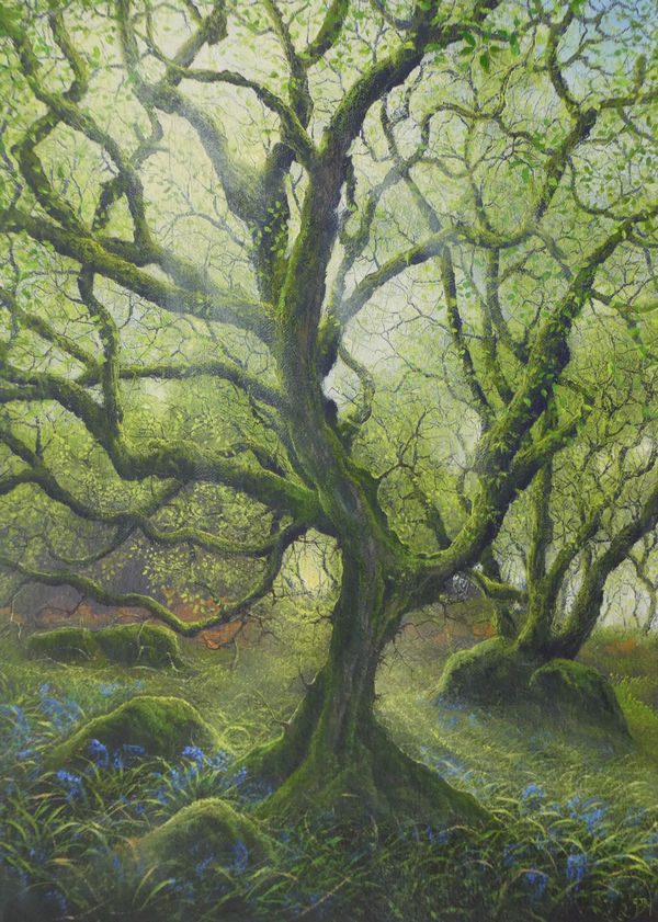 Gerald Dewsbury, Twisting Birch in Blue, 2025