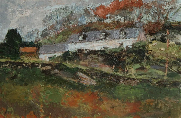 Anne Aspinall, Farm on the Hill, by Borth y Gest