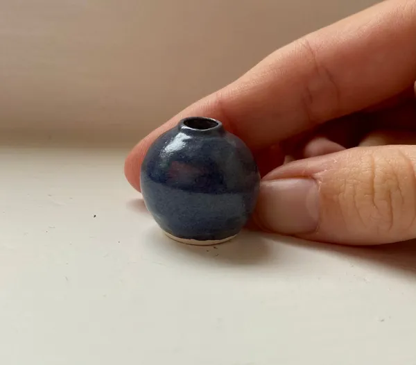 Mineral blue I, 2020 glazed stoneware ceramic signed on the base