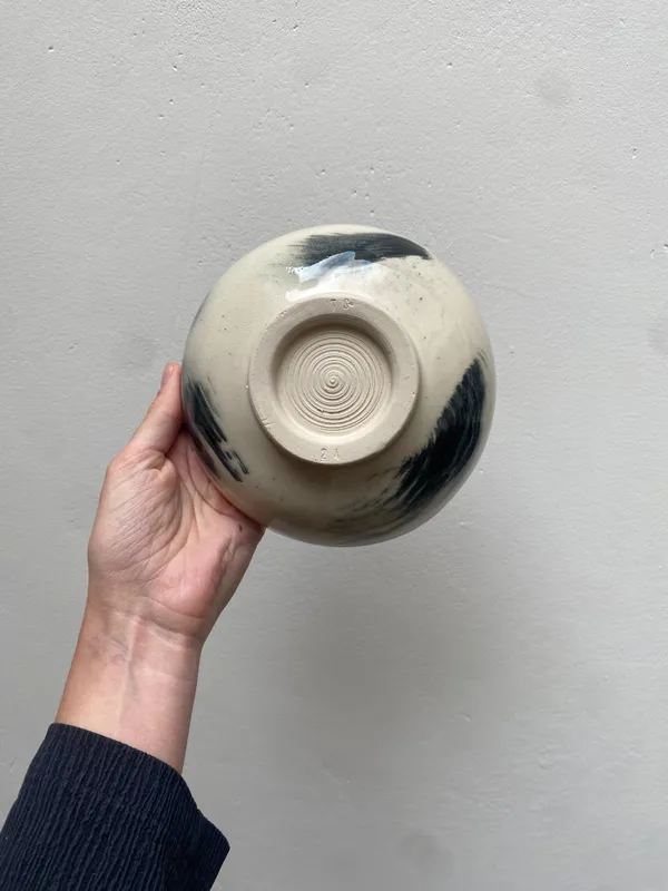 Black swish bowl I, 2024 glazed stoneware ceramic signed and dated on the base