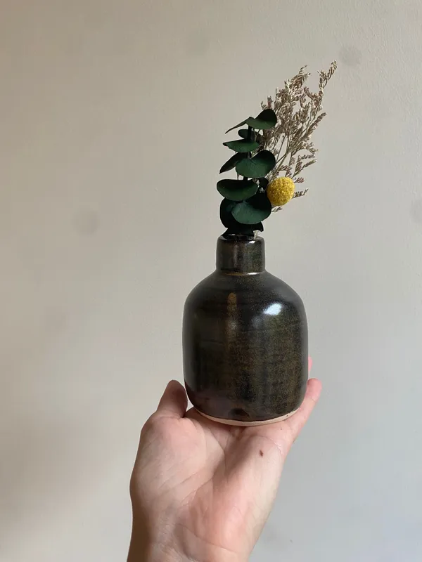 Cocoa bottle, 2024 glazed stoneware ceramic signed and dated on the base