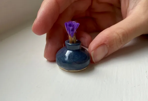 Mineral blue II, 2020 glazed stoneware ceramic signed on the base