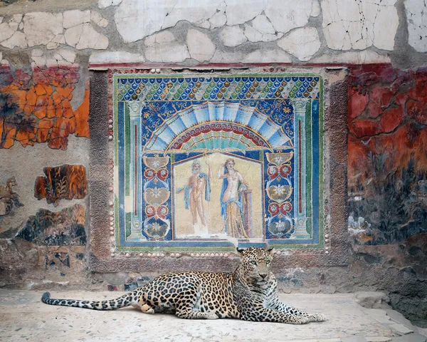 Karen Knorr, Scavi - Bacchus in attendance, House of Neptune and Amphitrite, Herculaneum , 2024