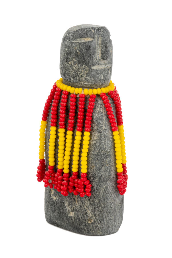 Pregnant Woman in a Red and Yellow Amautiq