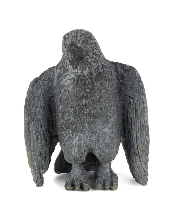 Lot 53 JEAN-MARIE IVALUTANNAR OKSOKITOK (1944-) NAUJAAT (REPULSE BAY) Alert Bird, 2000s stone, 6.25 x 4.5 x 2.25 in (15.9 x 11.4 x 5.7 cm) ESTIMATE: $400 — $600 PRICE REALIZED: $85.40