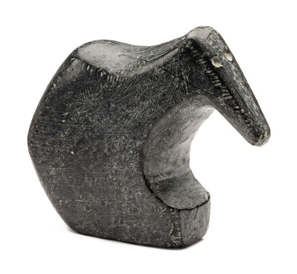 Lot 79 ANDY MIKI (1918-1983) ARVIAT (ESKIMO POINT) Animal, early-mid 1970s stone, 2.5 x 3.25 x 1 in (6.3 x 8.3 x 2.5 cm) ESTIMATE: $1,500 — $2,500 PRICE REALIZED: $1,344.00