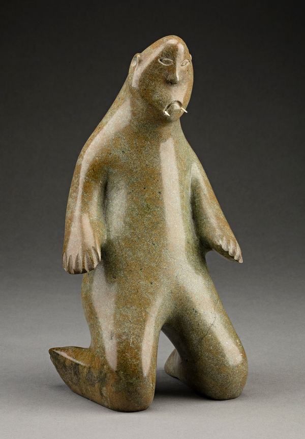Lot 149 IOLA ABRAHAM IKKIDULAK (1936-2003) KIMMIRUT (LAKE HARBOUR) Walrus Man, c. 1969 stone and antler, 10.25 x 5.5 x 4 in (26 x 14 x 10.2 cm) ESTIMATE: $2,000 — $3,000 PRICE REALIZED: $2,400.00