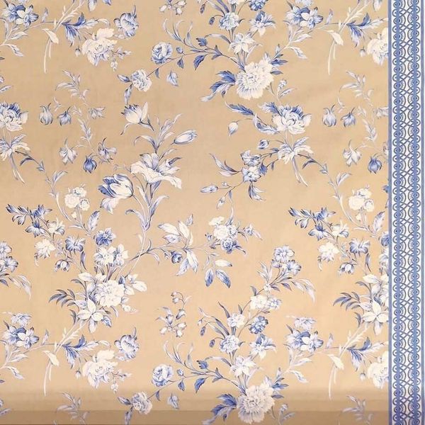 Avesnieres Flowers Canvas Brown Blue