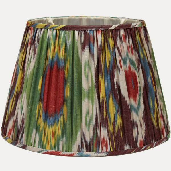 Unique Silk Ikat Lampshade with Habotai Silk Lining