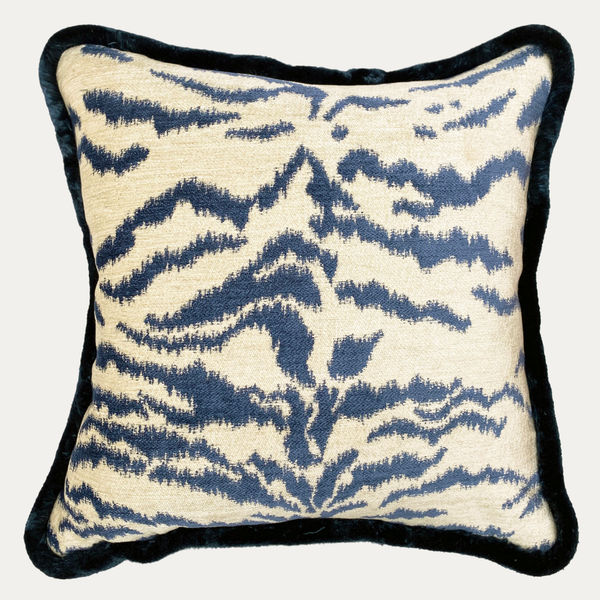 Jane Shelton Tigertooth Decorative Cushion with Silk Trim handmade by Floren