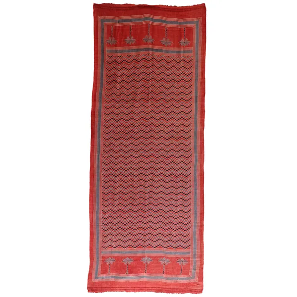 Indigo Dyed Matka Silk Chevron Patterned Shawl