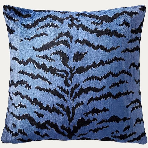 Scalamandre Tigre Blues and Black Cushion